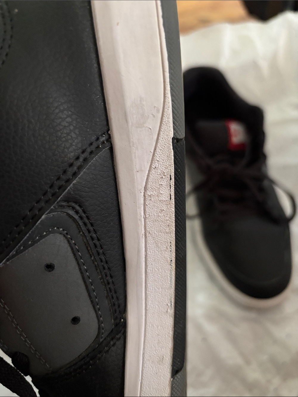 DC Men’s Black, Gray and White Skate Sneakers with Red Logo - Picture 3 of 6